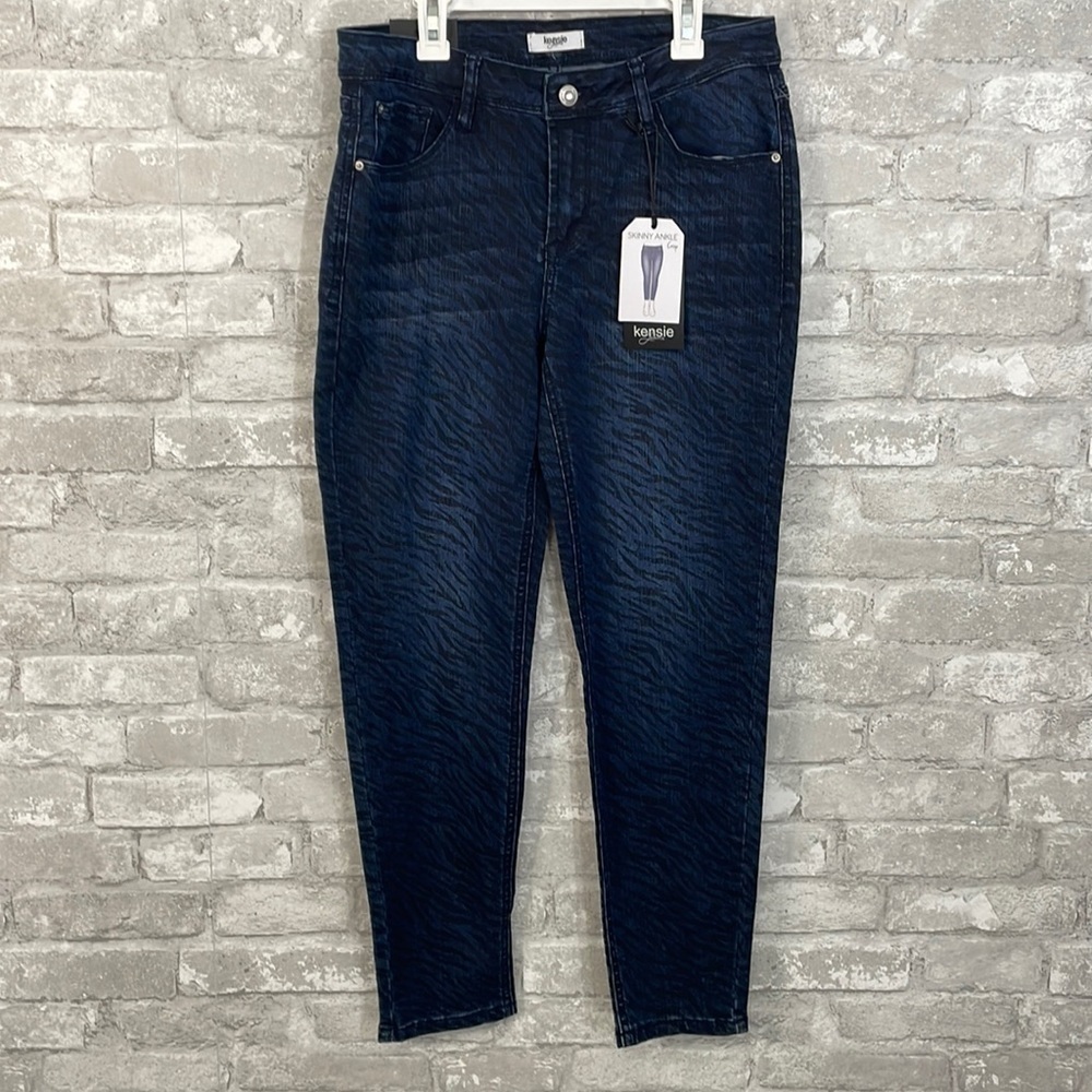Kensie Skinny Ankle Galena Zebra Jeans